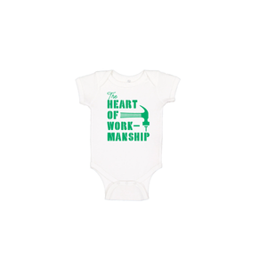 The Heart of Workmanship Onesie - White